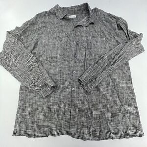 J Jill Black White Button Down Top Rayon Size Medium